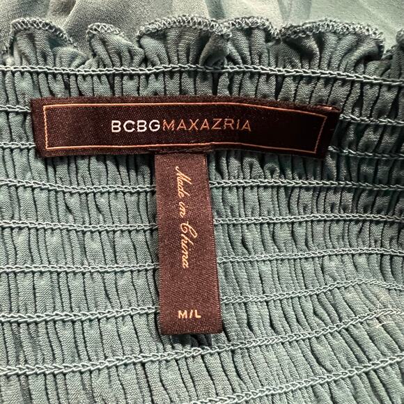 BCBG Maxazaria Women’s Green Strapless Blouse Size M/L - Picture 4 of 4